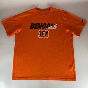Cincinnati Bengals NFL Orange Nike Dri Fit Short Sleeve Athletic Shirt Mens XL
